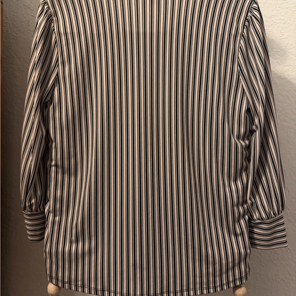 Striped Black and light pink White Women's Top - Picture 3 of 4